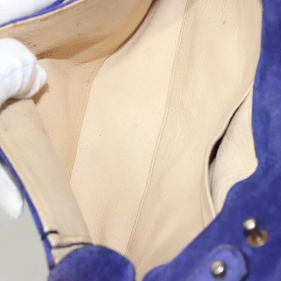 CELINE Chain Shoulder Bag Suede Purple Auth BA1516 - Picture 12 of 16